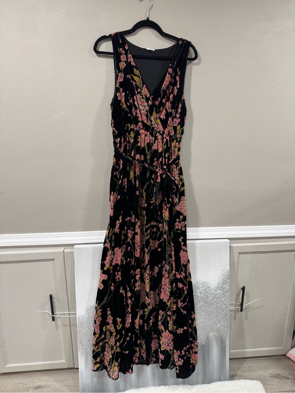 Baltic Born Lennon Black Floral Velvet Maxi Dress - Picture 2 of 8